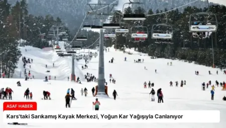 Kars’taki Sarıkamış Kayak Merkezi, Yoğun Kar Yağışıyla Canlanıyor
