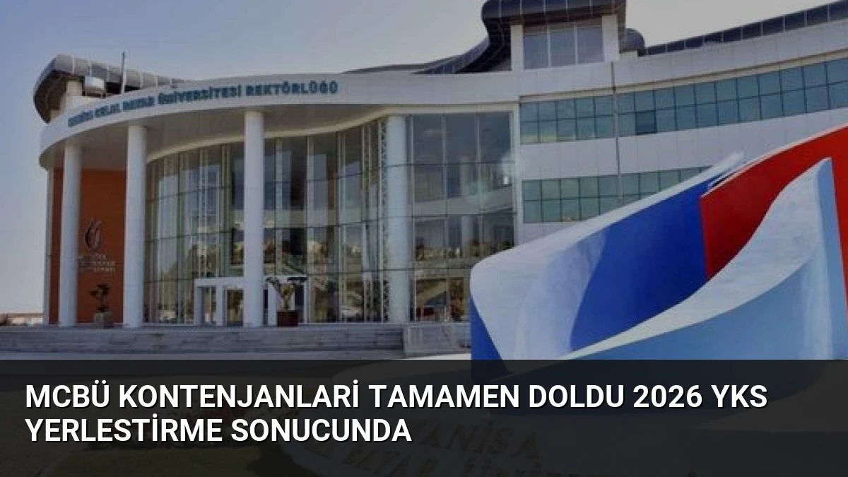 MCBÜ Kontenjanlari Tamamen Doldu 2026 YKS Yerlestirme Sonucunda