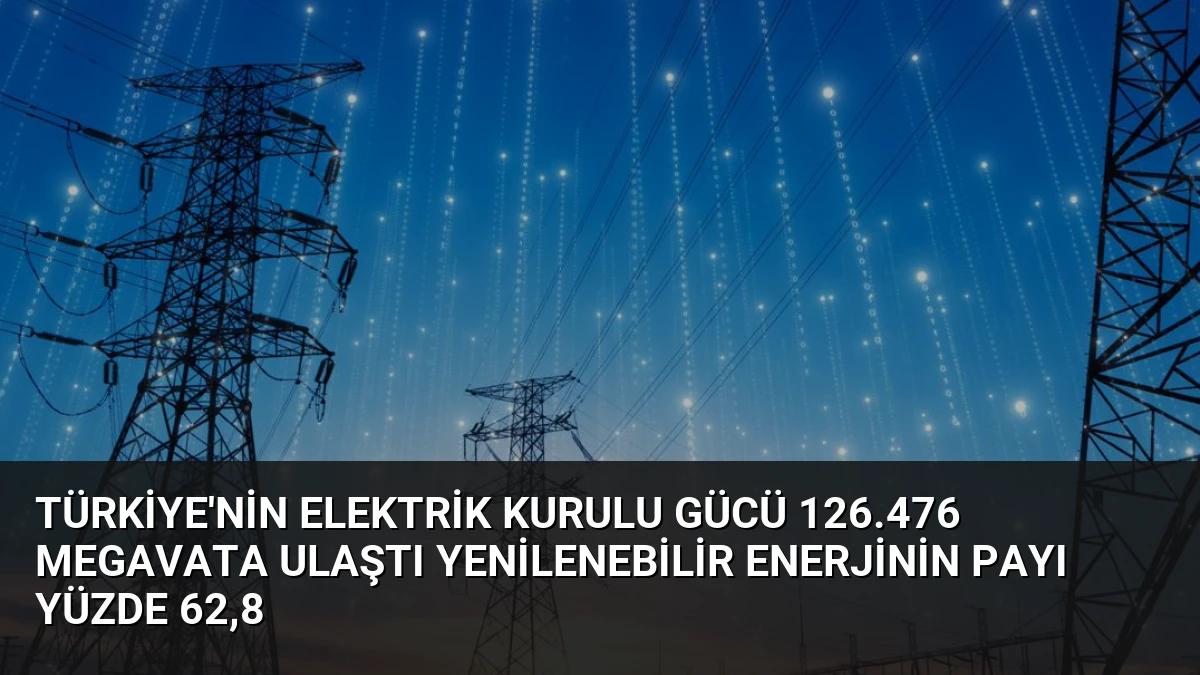 Türkiye’nin Elektrik Kurulu Gücü 126.476 Megavata Ulaştı Yenilenebilir Enerjinin Payı Yüzde 62,8